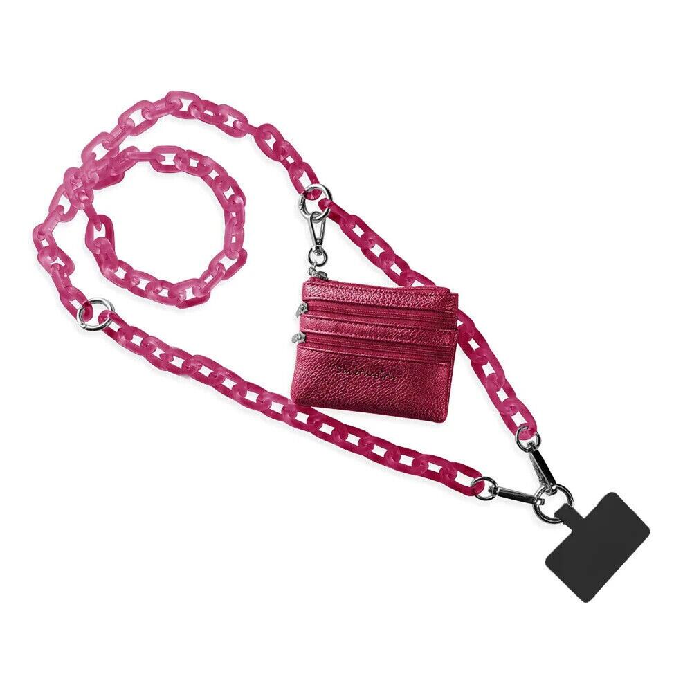 SAVE THE GIRLS Pink Crossbody Cell Phone Strap Pouch CLIP & GO Cruise Vacation
